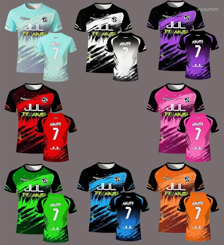 Athletic & Outdoor Apparel 90-minute JUL Series Soccer T-shirt Summer Outdoor Sports Quick-drying Physical Training With Round Collar Soccer Wear