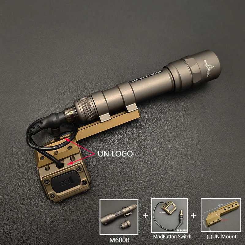 Airsoft M300B M600B Flashlight Tactical Rifle Hunting Gun Weapon Scout Light M600 Torch UNIT ModButton Pressure Switch R250728
