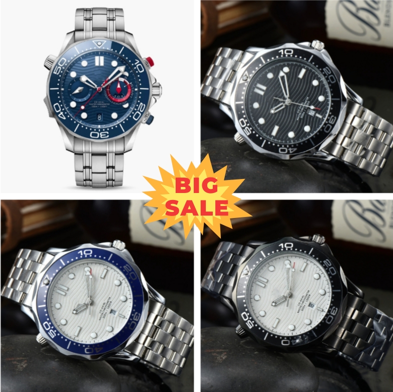 Multifunction New limited edition men watch dial og quartz designer Luxury timing ocean diver 600m Skyfall Sea master 007 Professional Stainless Steel Watches Gift