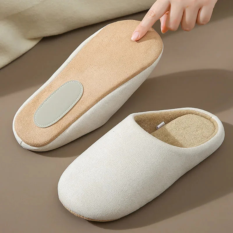 Men Slippers Light House Soft Home Cotton Slipper Winter Indoor Floor Shoes Couples Women Silence Slides Bedroom Flats 250725