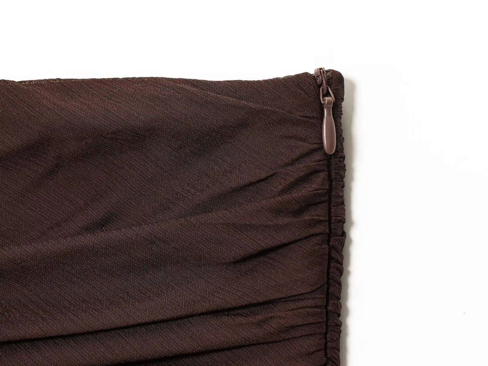 3ZBA Womens Translucent Pleated n Skirt MidLength Side Zipper Solid Color ALine Summer Casual Simple Skirt 250729