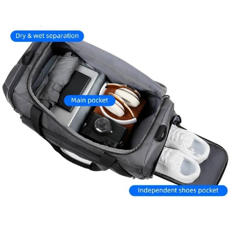 Large Capacity Gym Handbag Travel Bag Dry Wet Separation Pack Man Fiess Sports Shoulder Messenger Bags Shoes Storage Pocket high-quality