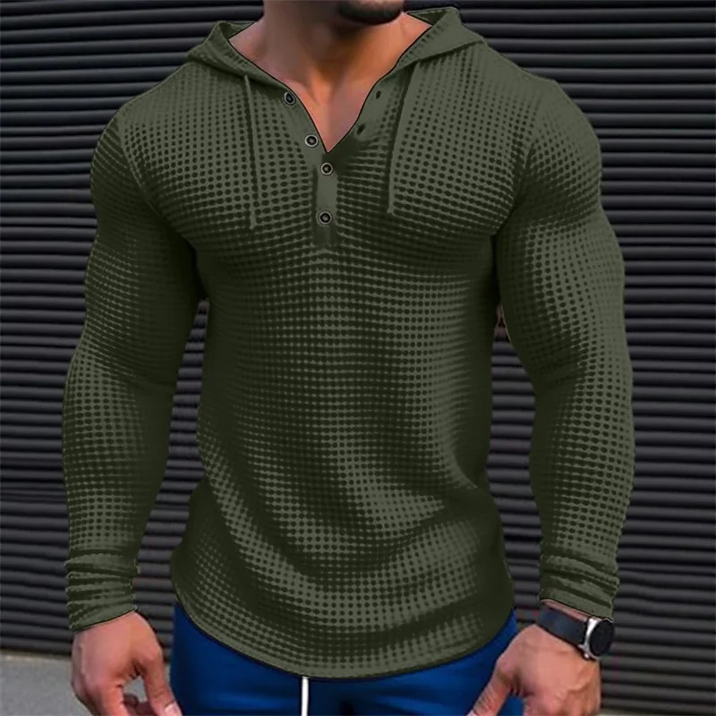 Spring Autumn Hooded TShirt Men Long Sleeve Solid Color Slim Fit Sports Tops Fashion Breathable Casual Tees Mens V Neck Tshirt 250729
