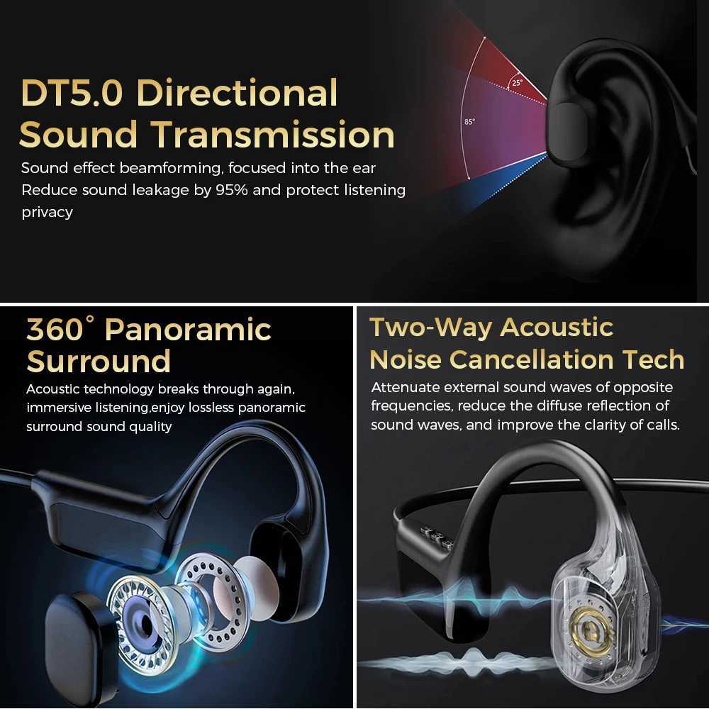 Bone Conduction Earphone Open IPX8 Waterproof Headset For Swimming 5.4 Wireless Sport Headphones MPZ 32G RAM R250728