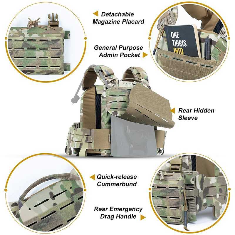 ONETIGRIS Tactical FLPC-4QD Vest Outdoor Hunting Plate Carrier Protective Adjustable Vest Airsoft Carrier Combat Equipment Z250728