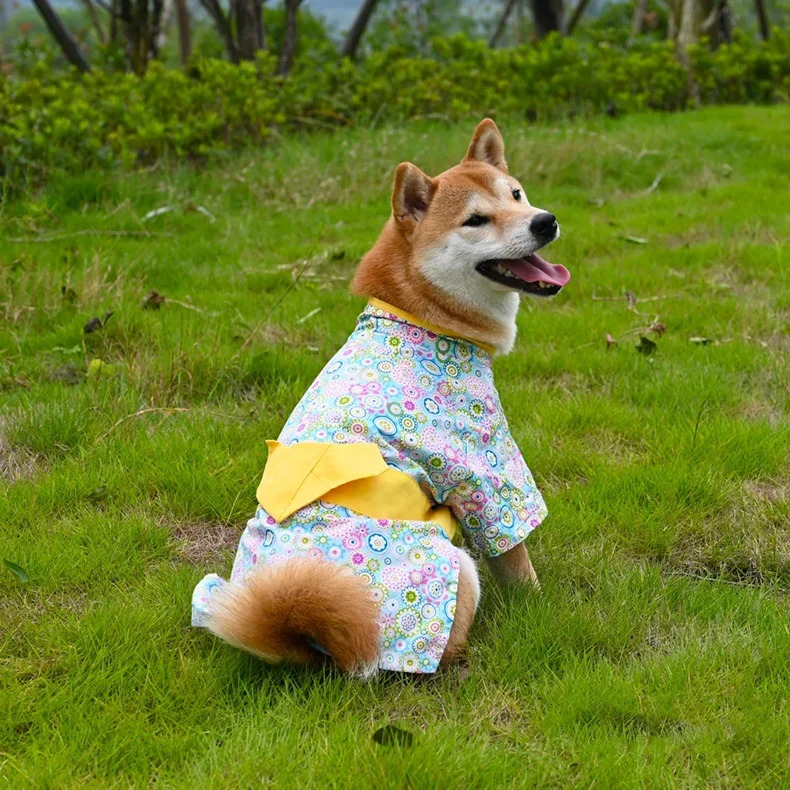 Japanese Style Pure Cotton Pet Kimono Small and Medium Dog Clothes Corgi Shiba Inu Puppy Costume Cat Dogs Accessories 250729