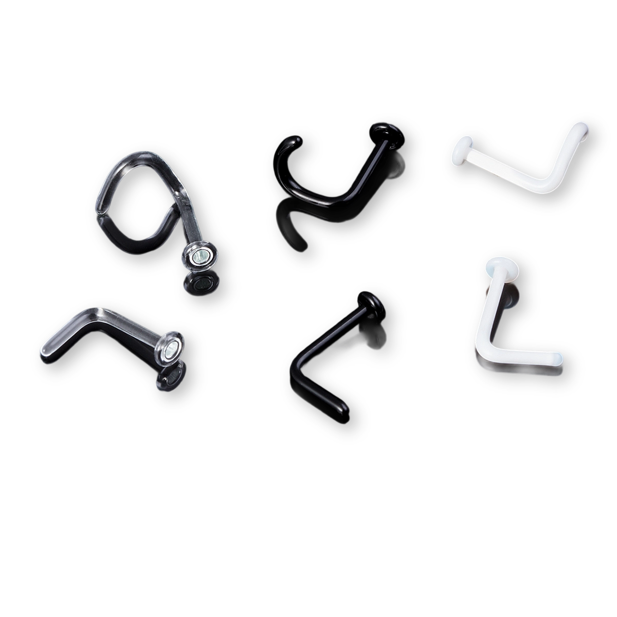 Glass L-shaped eyebrow nail ear bone nail human body perforation wearing nourishing hole environmentally friendly anti allergic replacement puncture n