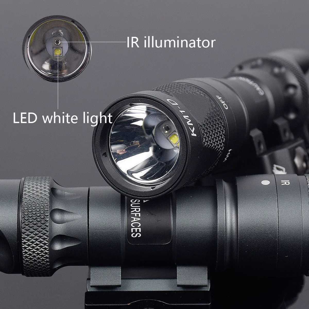 Tactical Airsoft M300 M600 M323V M622V IR Scout Light Weapon Light LED Flashlight Infrared Hunting with QD MountXJ250728