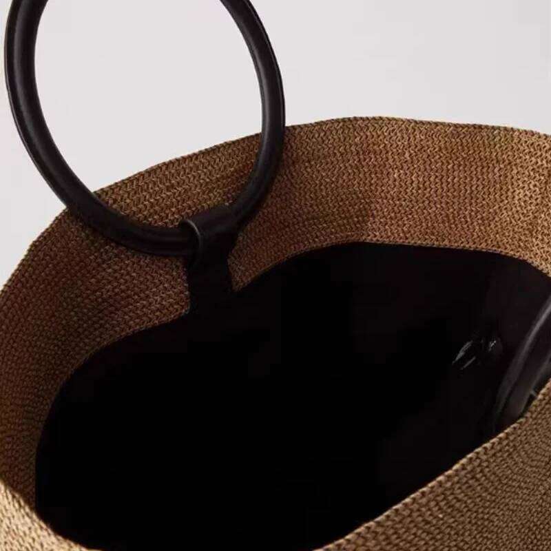 NEW Fahion Straw Woven Purae Handbags Women Summer Beach Vintage Casual Shoulder Crossbody Bags Large Capacity Totes