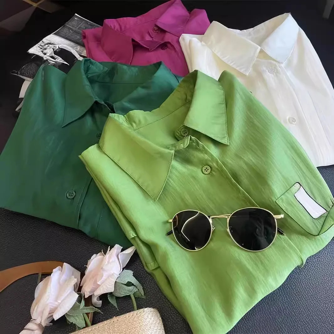 Women Long Sleeve Shirt Lyocell Tops Lazy Style Loose Light Breathable Colorful Sunscreen Womens Tops 250729