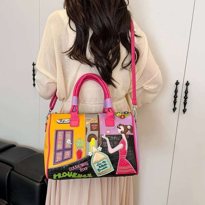 Fashion PU Leather Handbags Shoulder Large Capacity Ladies Zipper Messenger Bags for Women Casual Boston Crossbody Bag