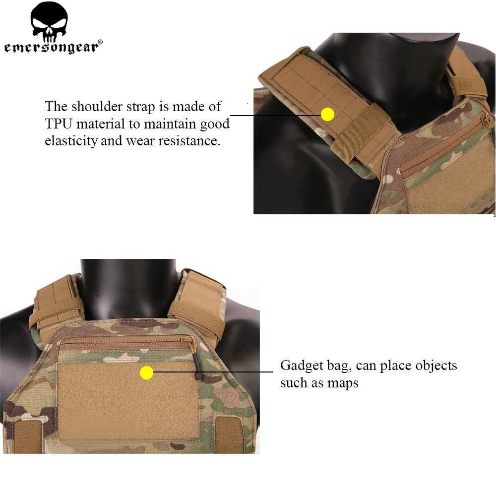 EMERSONGEAR Molle Vest 420 PLate Carrier Hunting Vest Militiamen Paintball Molle Vest Chest Rig Multi-camo Z250728