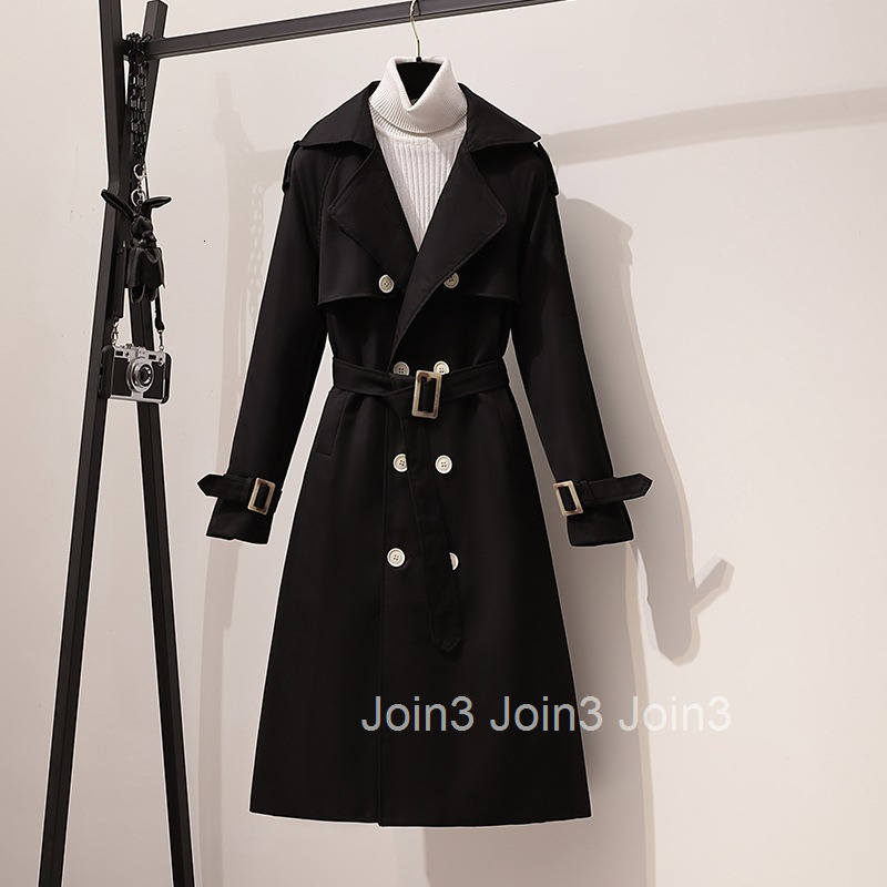 Plus Size Womens Casual Jacket Autumn Winter New Fashion Korean CHCI Long Large Size Womens Trench Coat with Suit Collar