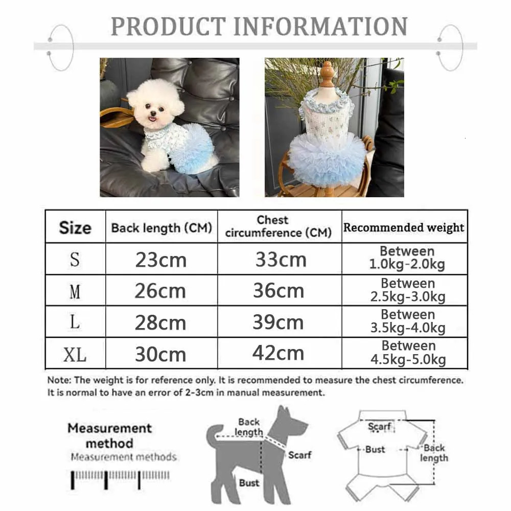 Elastic Cat Skirt Lace Floral Puffy Small Dog Breathable Dress Cute Thin Princess Puppy Summer Clothes 250729