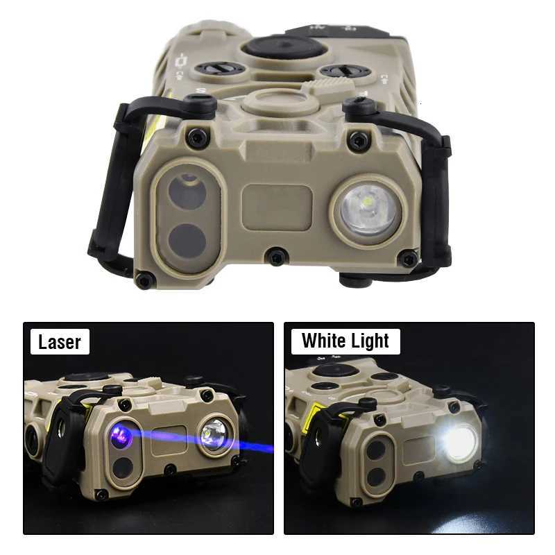 20MM Rail Tactical OGL Hunting Weapon Flashlight Red/Green/Blue Laser Strobe White LED Spotlight NO IR Scout Light R250728