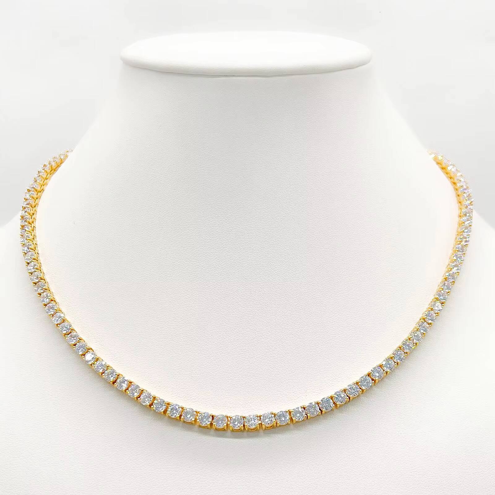 14k 18k Gold Tennis Necklace White DEF Diamond Necklace Lab Grown Diamond Jewelry