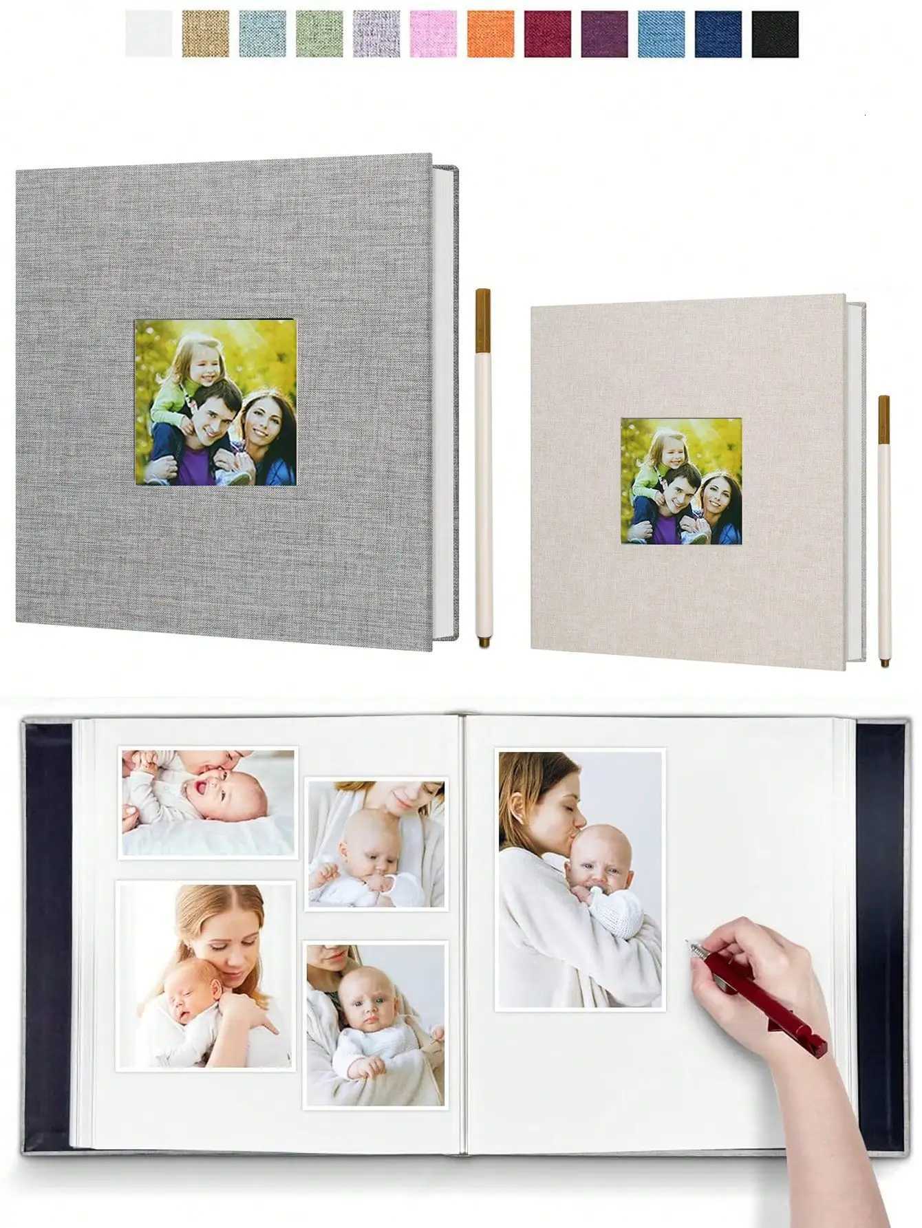 1pc DIY Linen Scrapbook Photo Album with Self-Adhesive Pages for 2x3 4x6 5x7 8x10 Pictures DIY Photo Book Family Anniversary Z250729