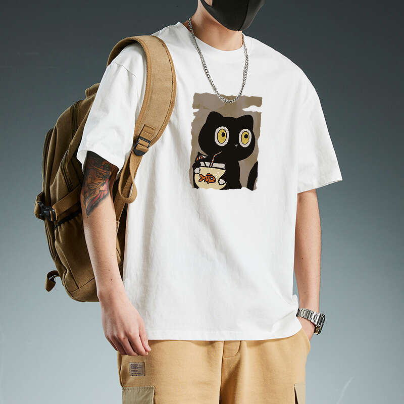 Designer T Shirt 2025 New Pure Cotton Short Sleeve T-Shirt For Men Summer Trendy Brand INS Loose Round Neck Cartoon Japanese Style Couple Top Graphic 