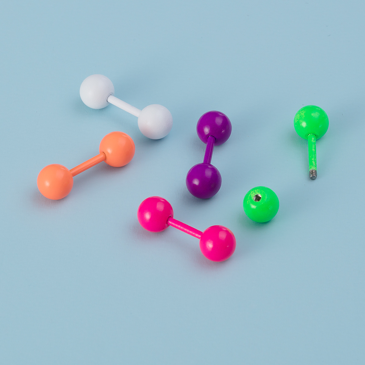 Baking paint stainless steel round ear bone nail human piercing earring jewelry wholesale