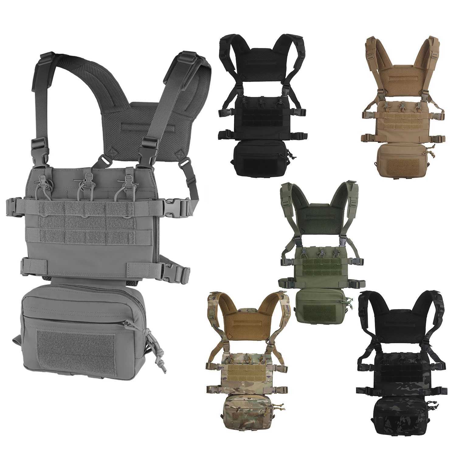 Tactics R Assault Vest Chest Rig Combo Harness Carrying Kit with Magazine Holster Can Carry 6pcs Rifle Mag Hook-Loop Drop Pouch Z250728