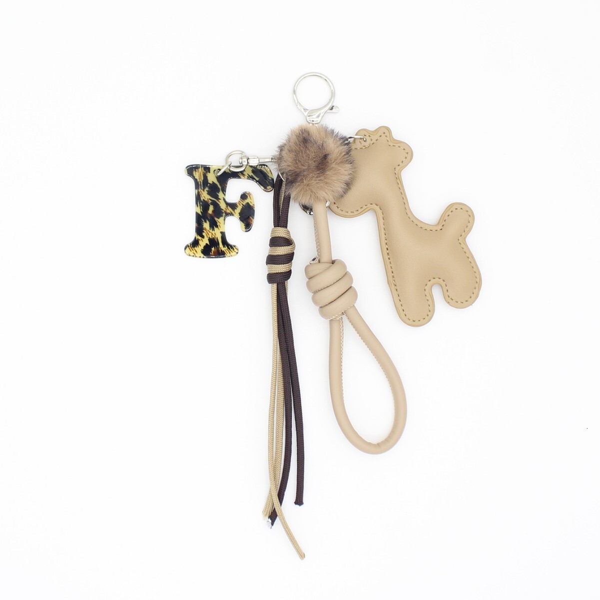 New Melad Leopard Print Acrylic Letter Miuins Series Woven Rope PU Giraffe Keychain Bag Pendant