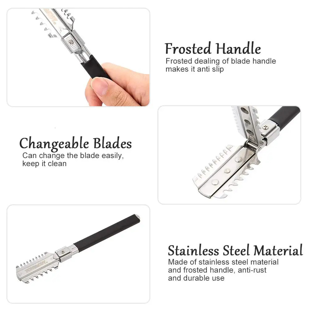 Double-Edge Shaving Haircut Razor Knife Blades Manual Hair Cutting Tools Beard Trimmer Barbershop Styling Accessories Blade Set 250729