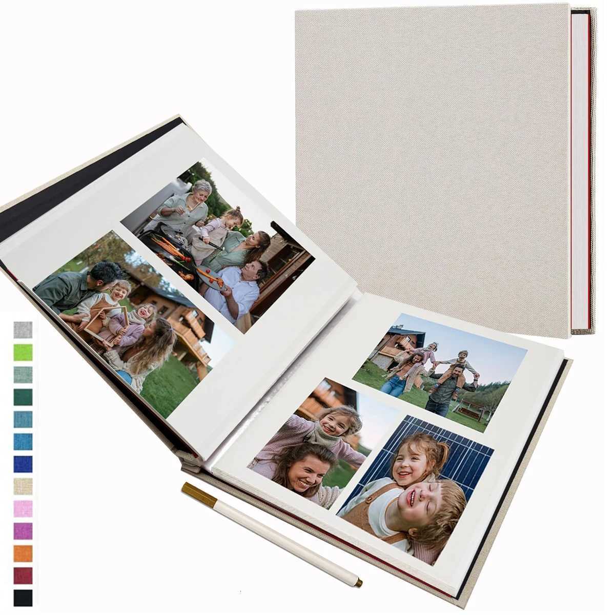 1pc Linen Photo Album Self Adhesive Scrapbook Album for 2x3 4x6 5x7 8x10 Photos DIY Photo Book Birthday Gifts for Women Mom Z250729