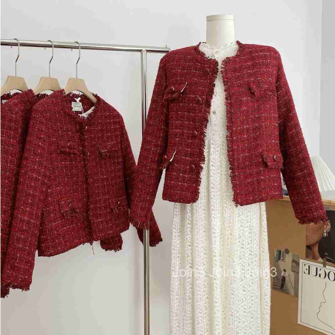 New Year Festive French Style High-End Chic Little Fragrance Style Elegant White Duck Down Woolen Coat for Women Thickened Down Jacket Short Style