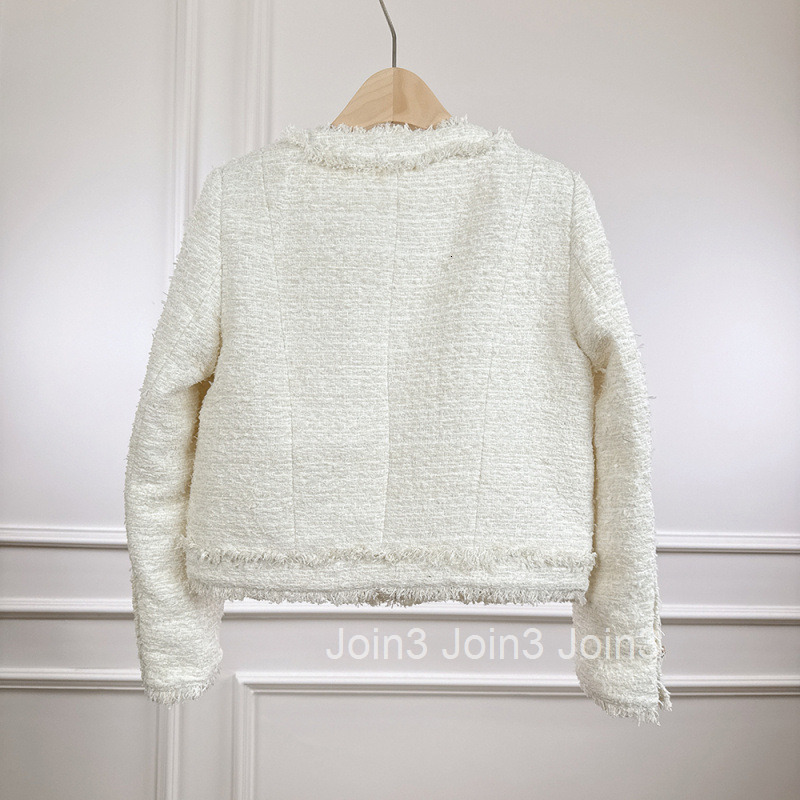2025 Spring New French Style Short Long Sleeve Coat for Women Gentle Tweed Fringe Elegant Top for Women