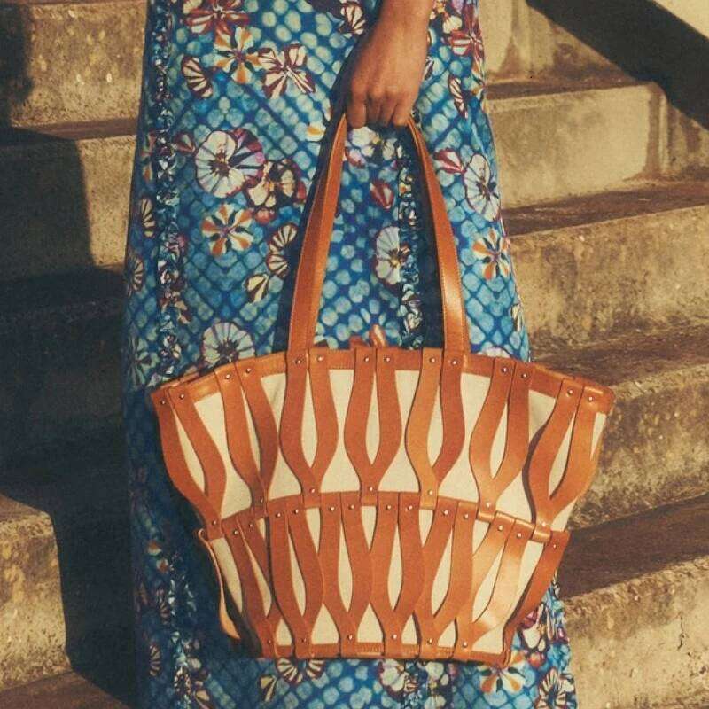 Women's Bags Designer Women's Bags Designer Beach Tote Bags For Women Designer Handbags Purses New In PU Canvas Weaving Hollow Large Capacit