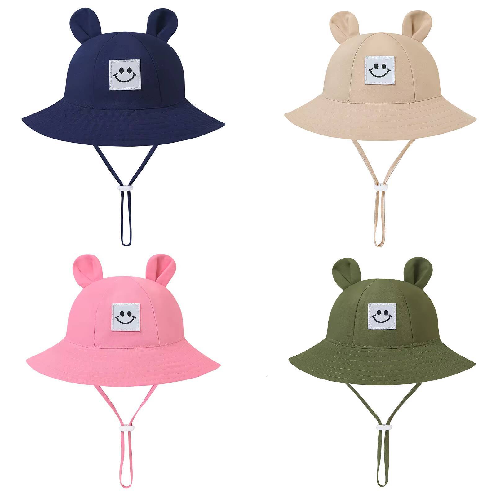 1-5T Large Childrens Sunscreen Baby Sun Cute Ear Beach UV Protection Summer Cotton Breathable Panama Fisherman Hat ddmyshoesvip