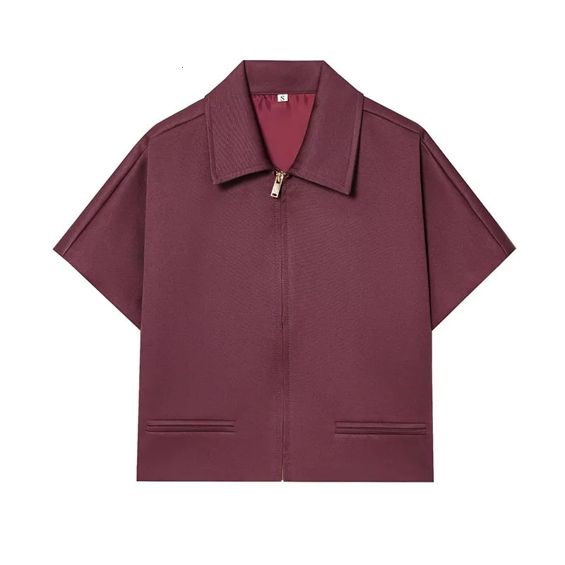 HipSeam Women Lapel Collar Short Jacket Womens Cropped Collared Jackets With Zipper Lady Sleeve Coat Female Jacket 250729