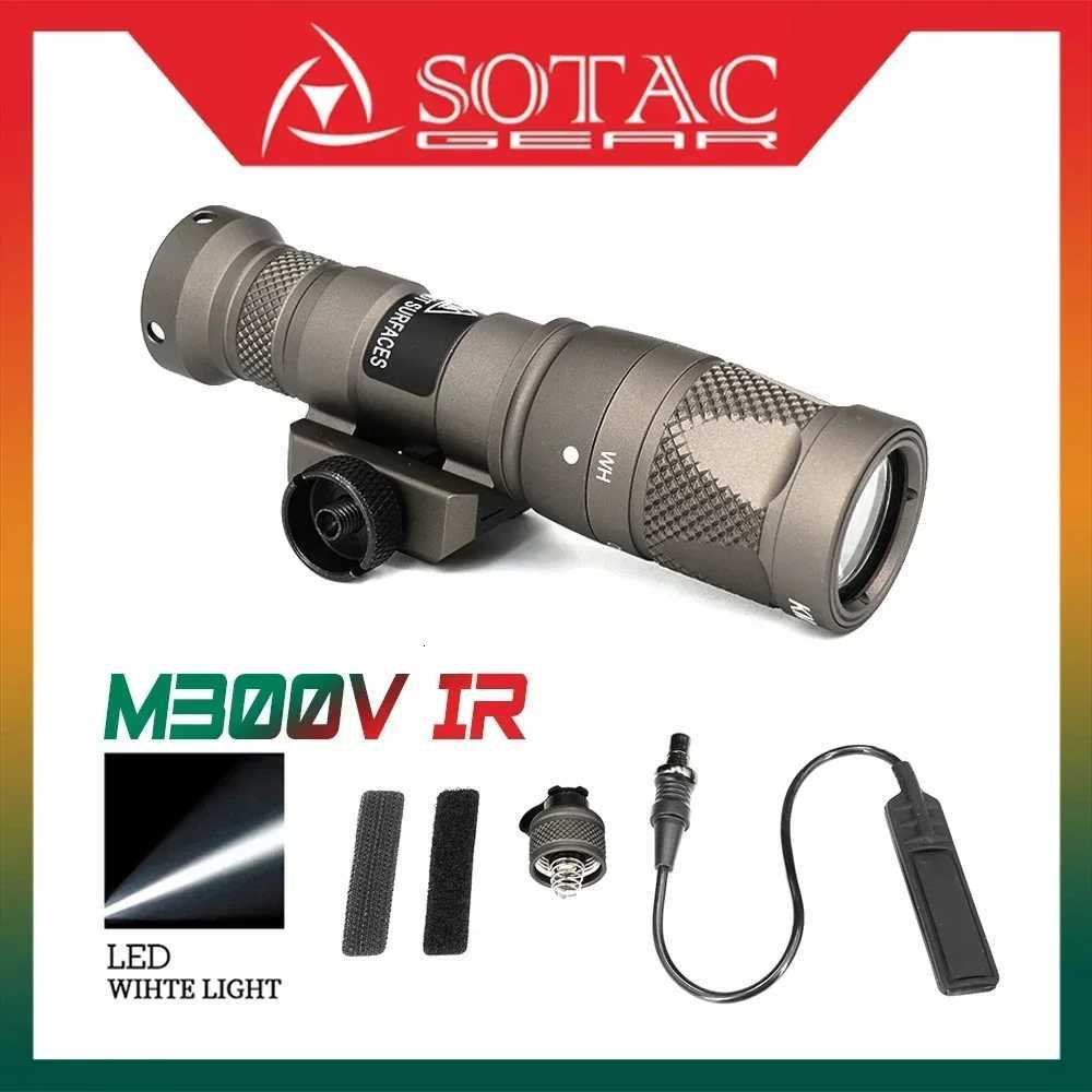 Sotac M300V Mini Weaponlight White Scout Flashlight Torch 400 Lumens LED Rail Airsoft IR Illumination Rifle Light R250728