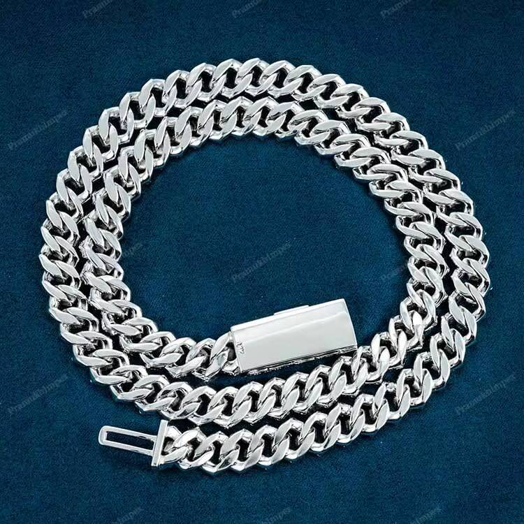 Wholesale Hip Hop Style Jewelry 10mm 22inch Moissanite Diamond Cuban Link Chain Necklace Direct Factory VVS Diamond Necklace