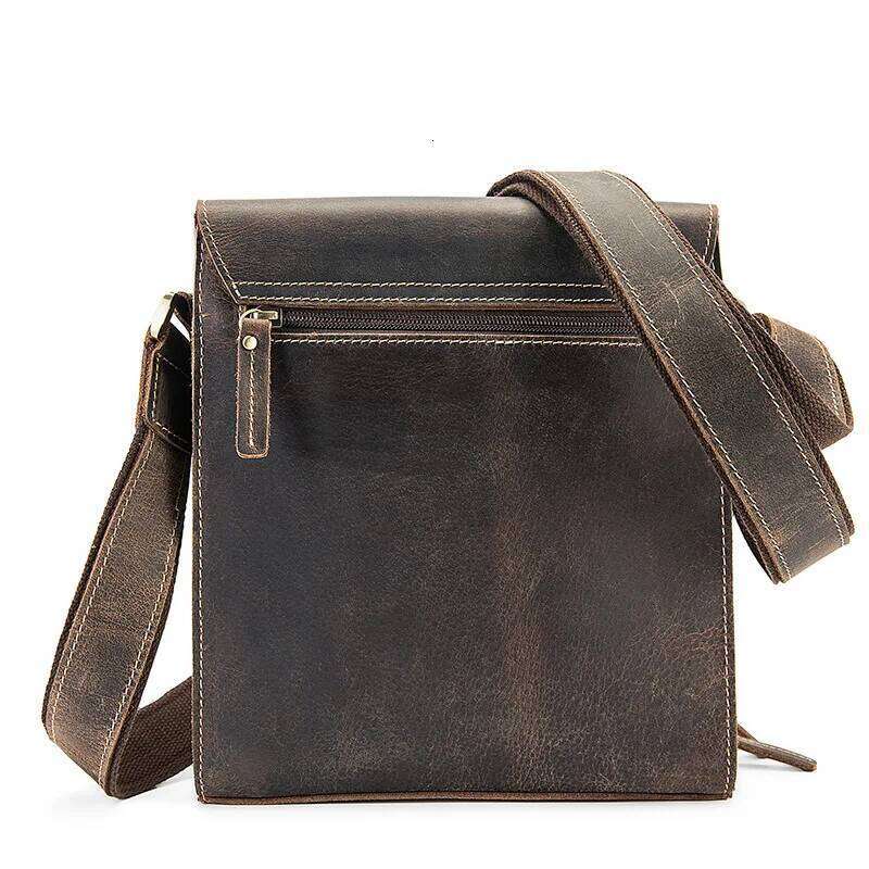 OLOEY Casual Crossbody Genuine Shoulder Messenger Crazy Horse Leather Men Bags Wholesale Free Shipping