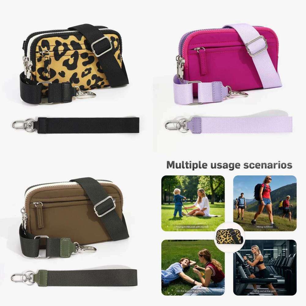 Women's Bags Designer Women's Bags Designer Crossbody Bag, Women's Three Layer Phone Purse Adjustable Strap, Leopard Print Wristlet Wal