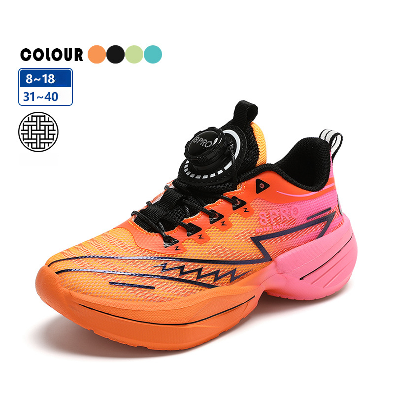 Carbon Plate Boys Elementary School Entrance Exam Sports Rotating Button Running Shoes Women 40