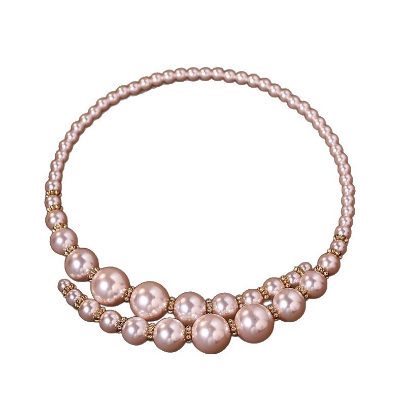 Irregular Cross Exaggerated Pearl Beaded Necklace for Women High-End Light Niche Collarbone Chain 2025 New Jewelry Jewelry for Women