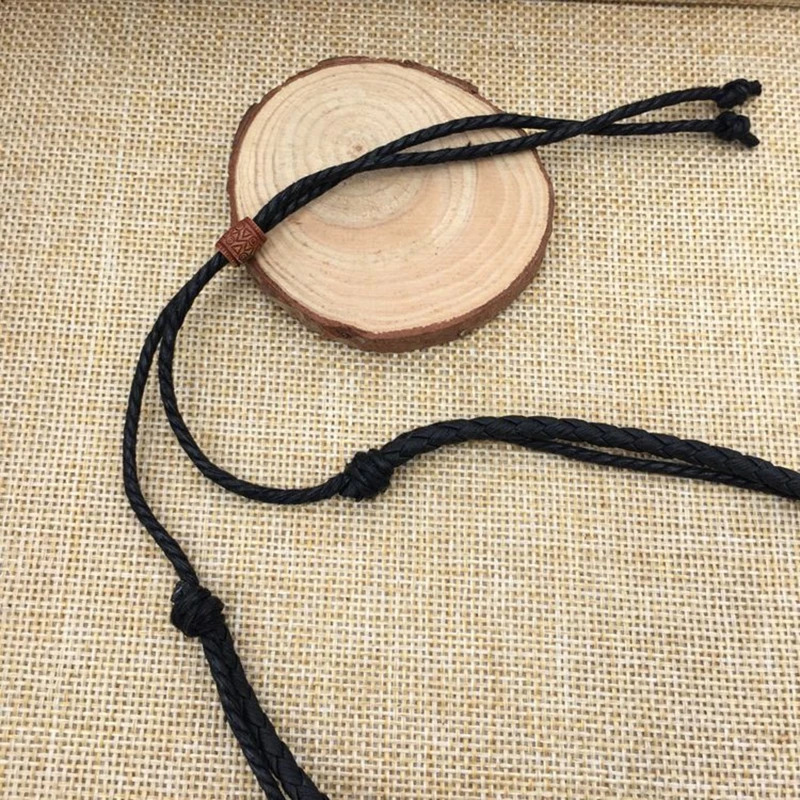 Vintage Tribal Style Boho Leather Necklace Hipppie Double Layered Braided Beaded Cross Pendant Dog Tooth Necklace Jewelry Gift 250729