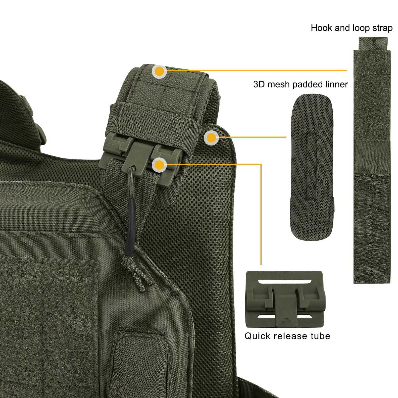 KRYDEX Tactical Vest Laser Cut MOLLE LAVC Plate Carrier Vest with Front Back Flap 500D Quick Release Combat Paintball Men Vest Z250728