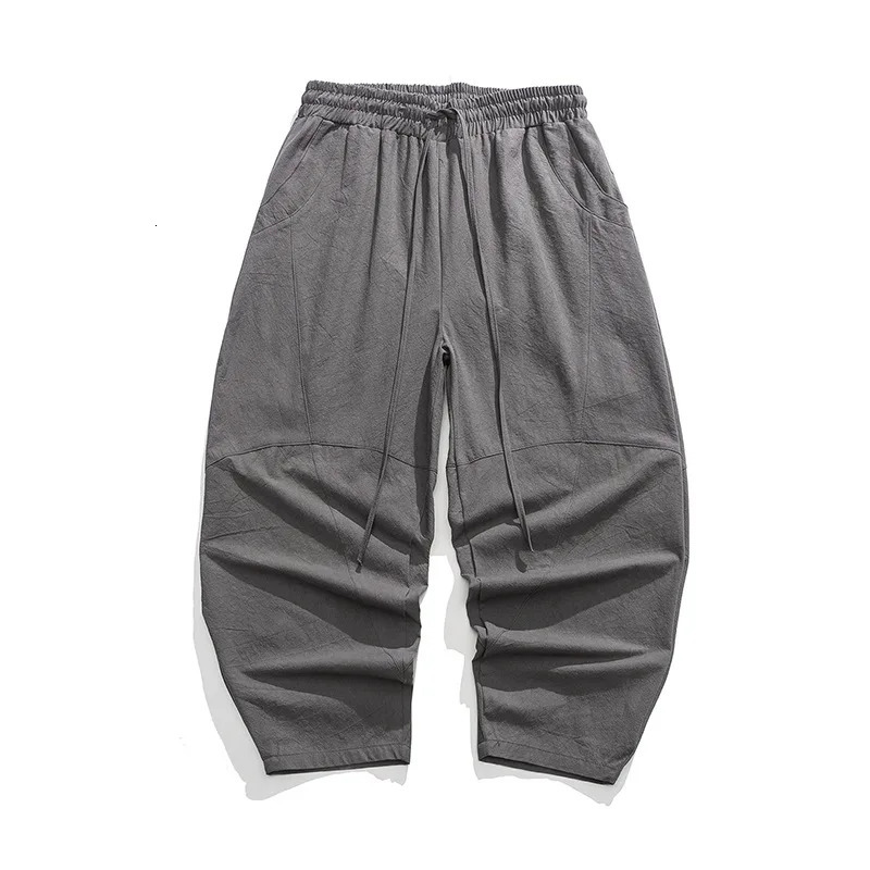 Mens Spring Loose Harem Pants Chinese Linen Oversize Sweatpants High Quality Casual Male Trousers 250729