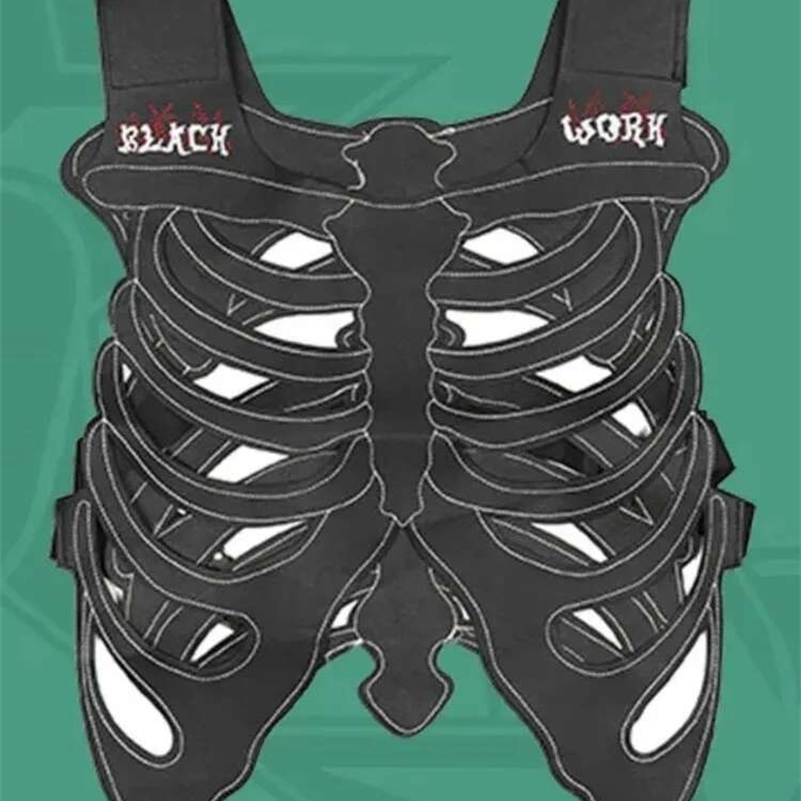 HKSH Mens Dark Niche n Skull Hollow Skeleton Vest Women High Street 3D Waistcoat PU Leather Outwear Tank Tops HK0606 y250725