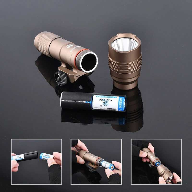 Tactical HL-X Flashlight 900 Lumens Scout Light White LED Strobe Light High Power Hunting Weapon Spotlight Fits 20MM Rail R250728