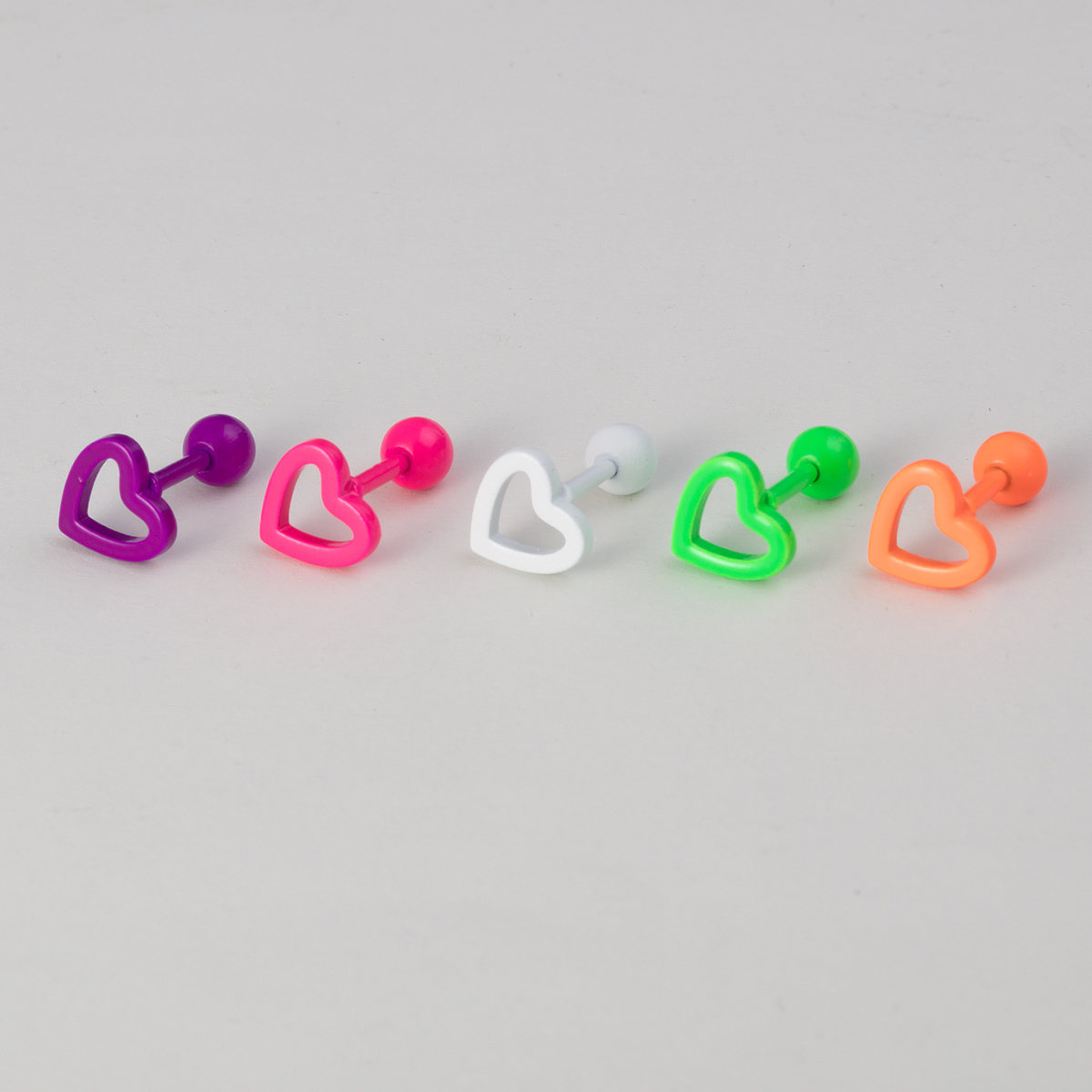 Baking paint stainless steel heart ear bone nail human piercing earring jewelry wholesale