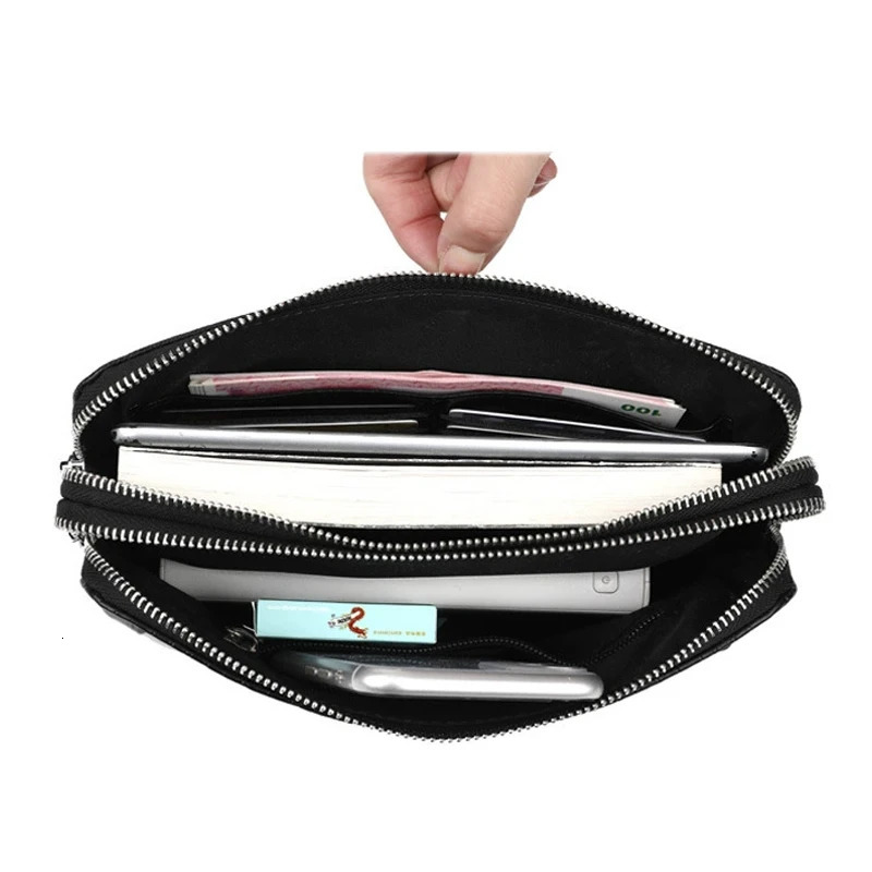 Genuine leather Skin Mens Handbag Wallet Card Bag sacoches hommes cartera hombre sac a main mens bag clutch bag 250723