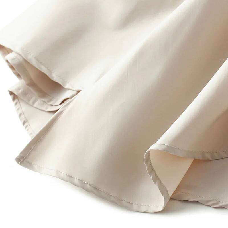 Elegant Pleated Long Skirt For Slim Women Casual High Waist Solid Color Asymmetrical Black Flared Skirts Spring Saias SK505