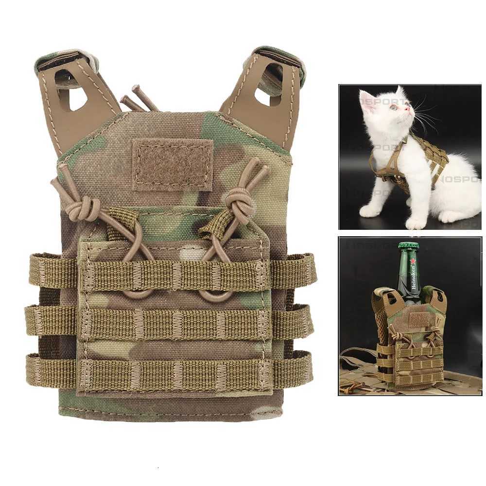 Tactical Beer Bottle Vest Mini JPC Molle Plate Carrier Vest Model Desktop Car Ornaments Pet Cat Vest Militar Fan Creative Gifts Z250728
