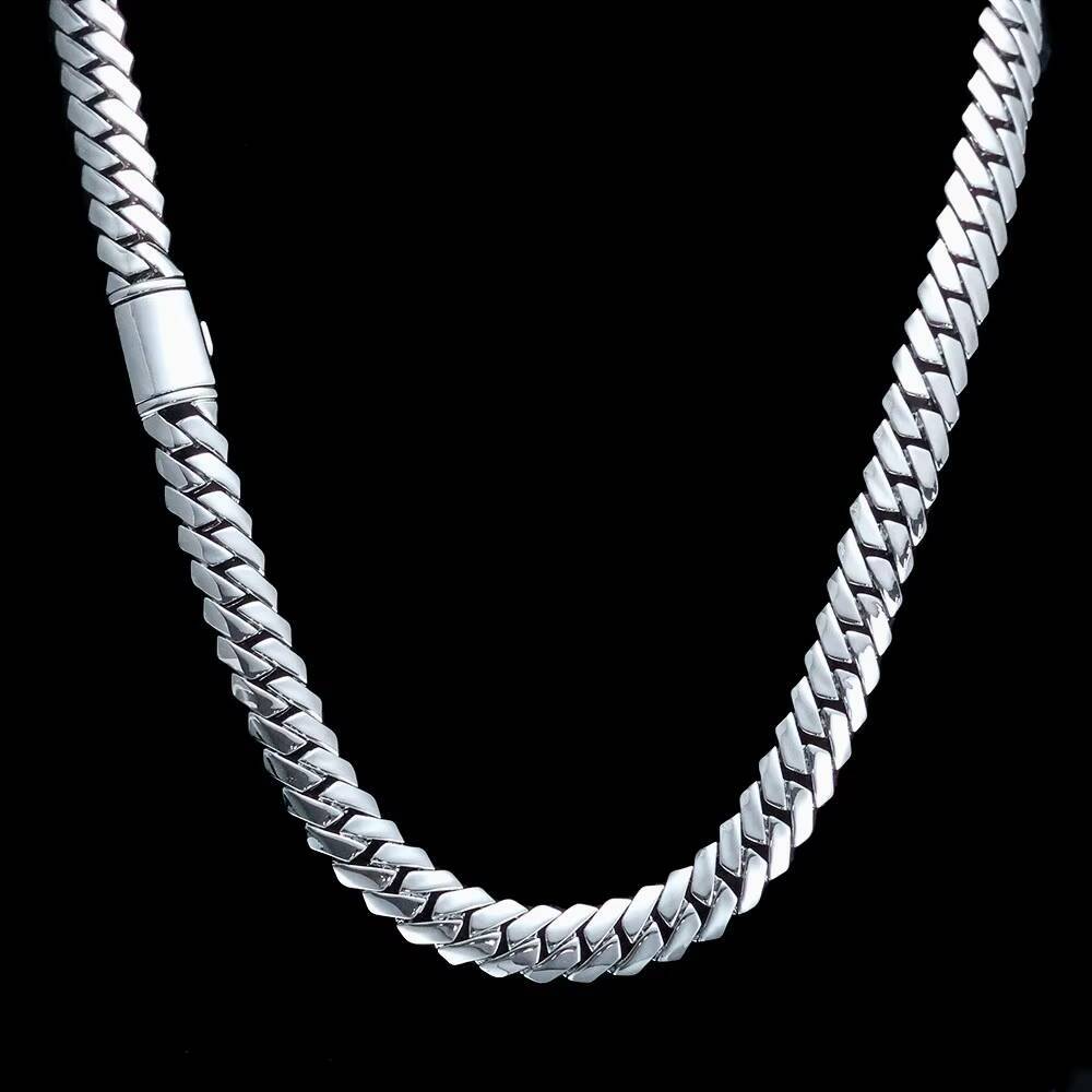 NUOYA 18K Gold Plated Cuban Chains Brass Necklace 12MM Custom Rapper Men Hip Hop Cuban Link Chain