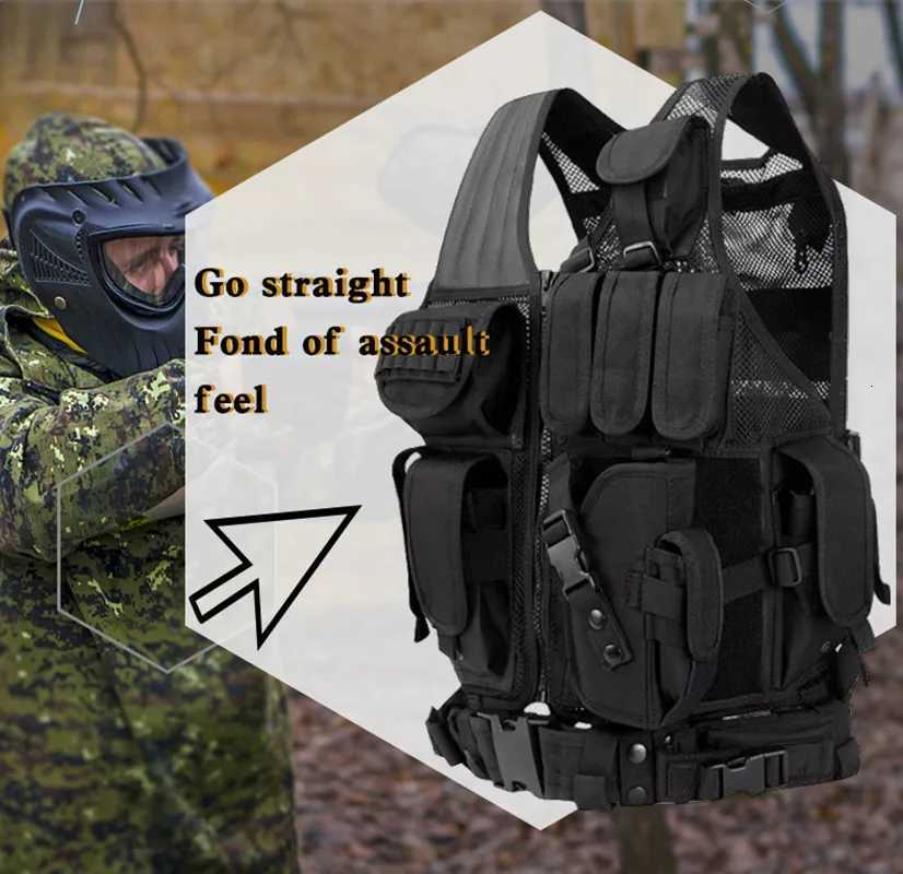 Multi-Functional Wear-resistant Tactical Vest Adjustable Outdoor Training Clothes Multi Pockets Equipment Protective Waistcoat Z250728