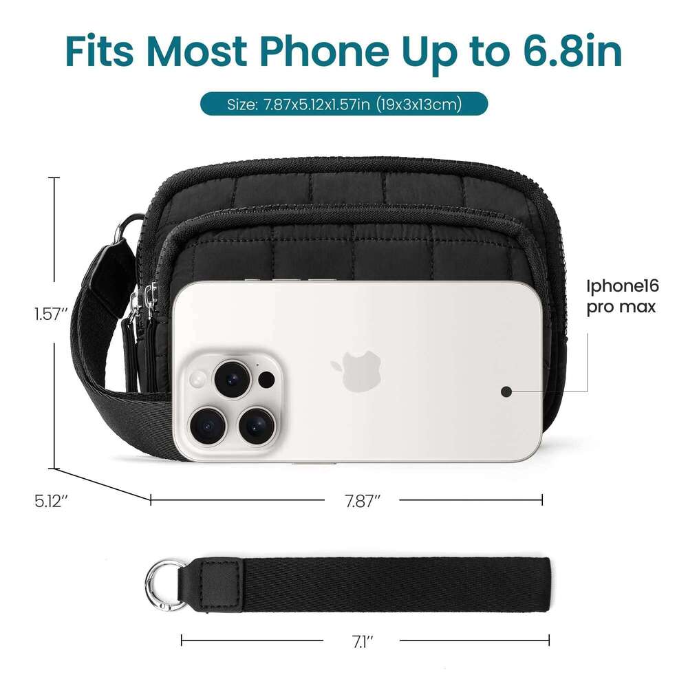 Women's Bags Designer Women's Bags Designer Wristlet Wallets Women Nylon Quilted Wallet With 3 Zipper Purse For Travel Credit Card Holder Ph